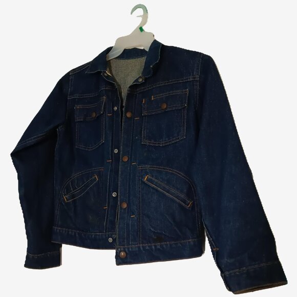 Vintage early 1970's Denim Jacket, upcycled with hand embroidery, size XS - S - Picture 4 of 10